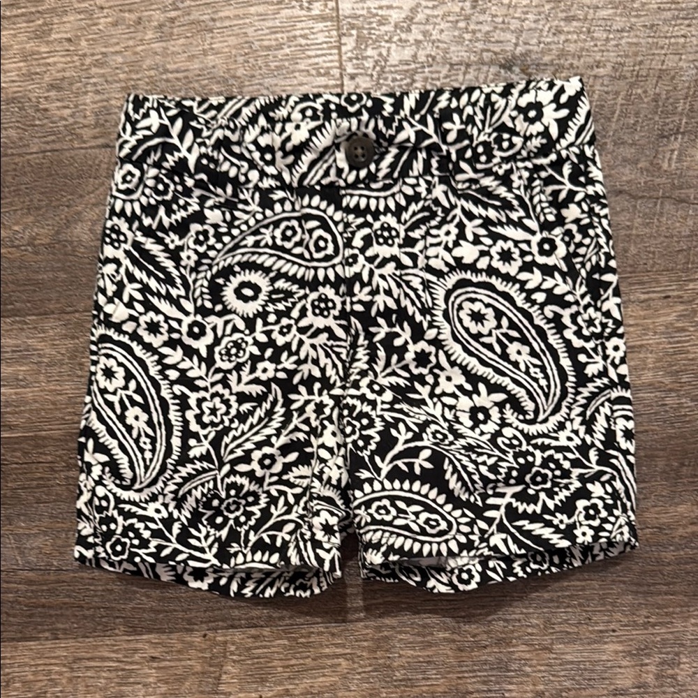 Janie and Jack 100% Cotton Black and White Paisley Girl’s Shorts